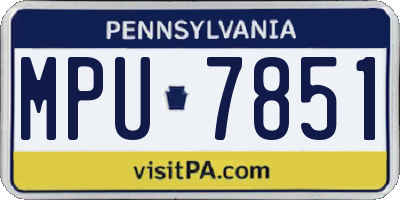 PA license plate MPU7851