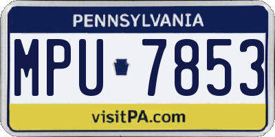PA license plate MPU7853