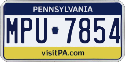 PA license plate MPU7854
