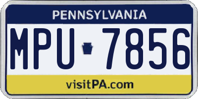 PA license plate MPU7856
