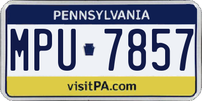 PA license plate MPU7857