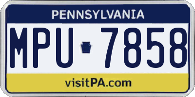 PA license plate MPU7858