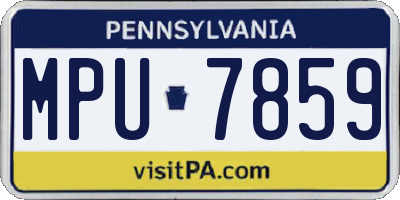 PA license plate MPU7859