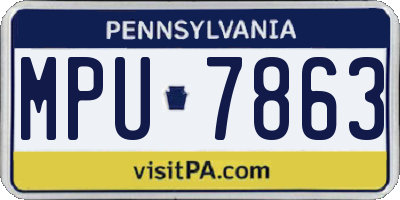 PA license plate MPU7863