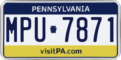 PA license plate MPU7871