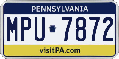 PA license plate MPU7872
