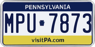 PA license plate MPU7873