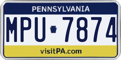 PA license plate MPU7874