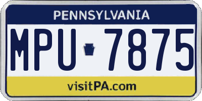PA license plate MPU7875