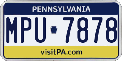 PA license plate MPU7878