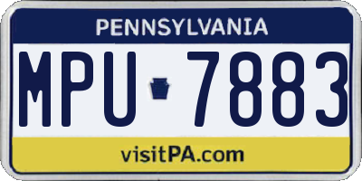 PA license plate MPU7883