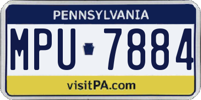 PA license plate MPU7884
