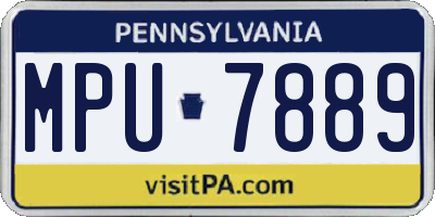 PA license plate MPU7889