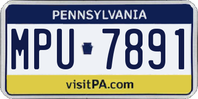 PA license plate MPU7891