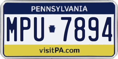 PA license plate MPU7894