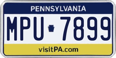 PA license plate MPU7899