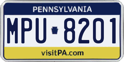 PA license plate MPU8201
