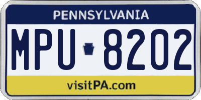 PA license plate MPU8202