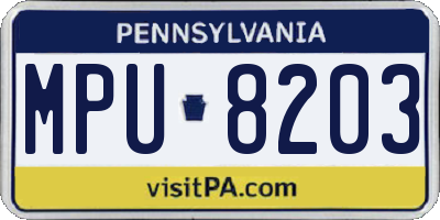 PA license plate MPU8203