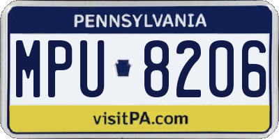 PA license plate MPU8206