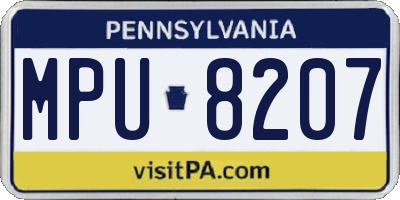 PA license plate MPU8207