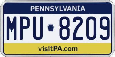 PA license plate MPU8209