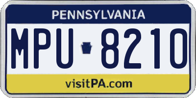 PA license plate MPU8210