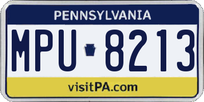 PA license plate MPU8213