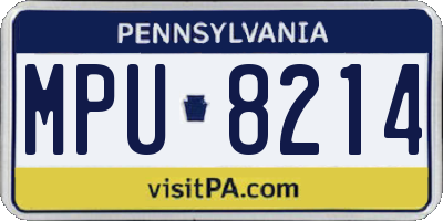 PA license plate MPU8214