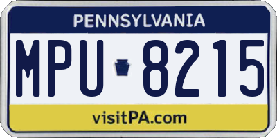 PA license plate MPU8215