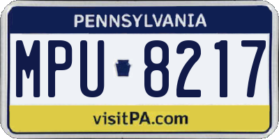 PA license plate MPU8217