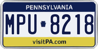 PA license plate MPU8218