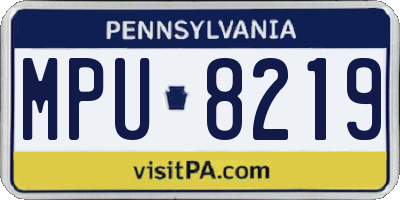 PA license plate MPU8219