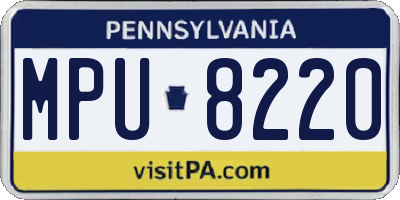 PA license plate MPU8220