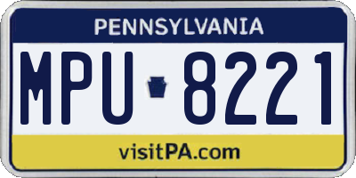 PA license plate MPU8221