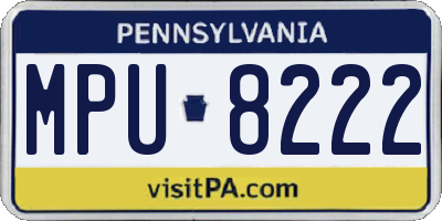 PA license plate MPU8222