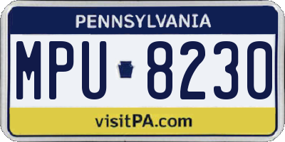 PA license plate MPU8230