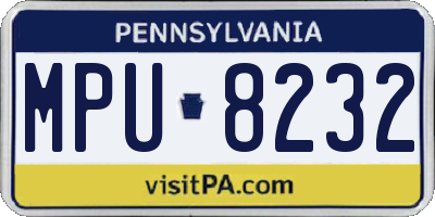 PA license plate MPU8232