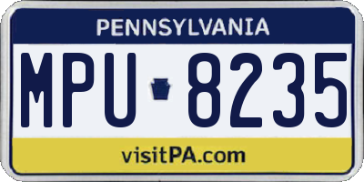 PA license plate MPU8235