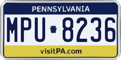 PA license plate MPU8236