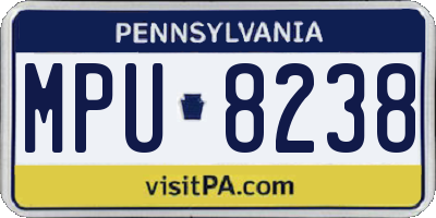 PA license plate MPU8238