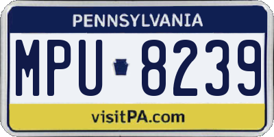 PA license plate MPU8239