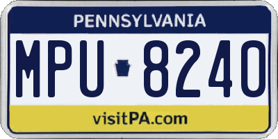 PA license plate MPU8240