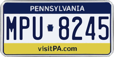 PA license plate MPU8245