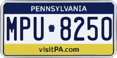 PA license plate MPU8250