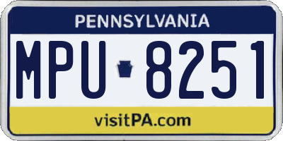 PA license plate MPU8251