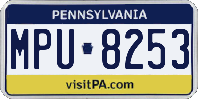 PA license plate MPU8253