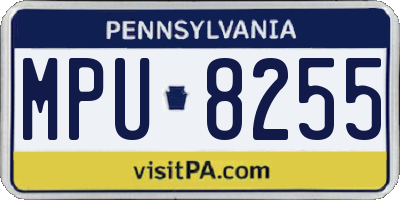 PA license plate MPU8255