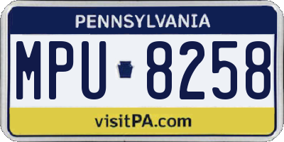 PA license plate MPU8258