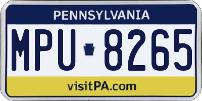 PA license plate MPU8265